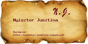 Nyisztor Jusztina névjegykártya